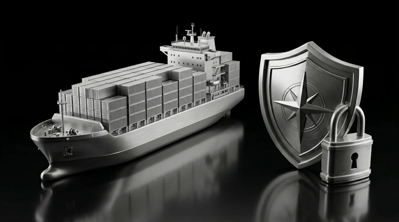 Marine cargo and cyber insurance illustration